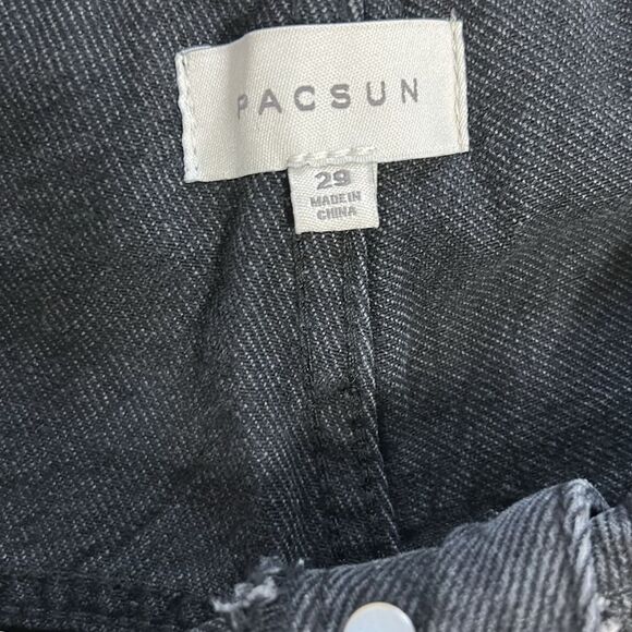Pacsun Black Fold over Waist Baggy Wide Leg Jeans(Size 29) - Picture 10 of 12